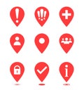 Emergency signs, isolated location icons